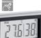 Digital thermometer shows 27.6 degrees Celsius and 38 percent relative humidity. Min/Max button symbol located in the top left corner.