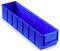 A long, blue plastic container with reinforced side walls, suitable for storing or organising small items.