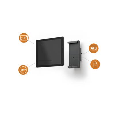 Tablet Holder with Rotatable Function for 7-13 Inch Devices. Manufactured from Aluminium with Anti-Theft Protection.