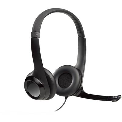 Image of Logitech H390 PC On-ear headset Corded (1075100) Stereo Black Microphone noise cancelling, Noise cancelling Volume control, Microphone mute