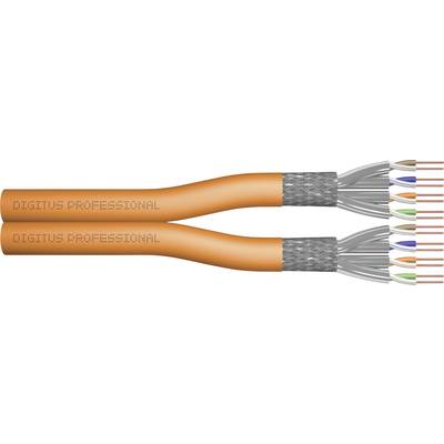 Two orange network or data cables with multiple-shielded twisted-pair wire pairs, marked with 'Digitus Professional'.