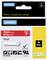 'DYMO Rhino Industrial Labels', 19mm x 5.5m, Vinyl, white label, red text, suitable for industrial use, RoHS certified.