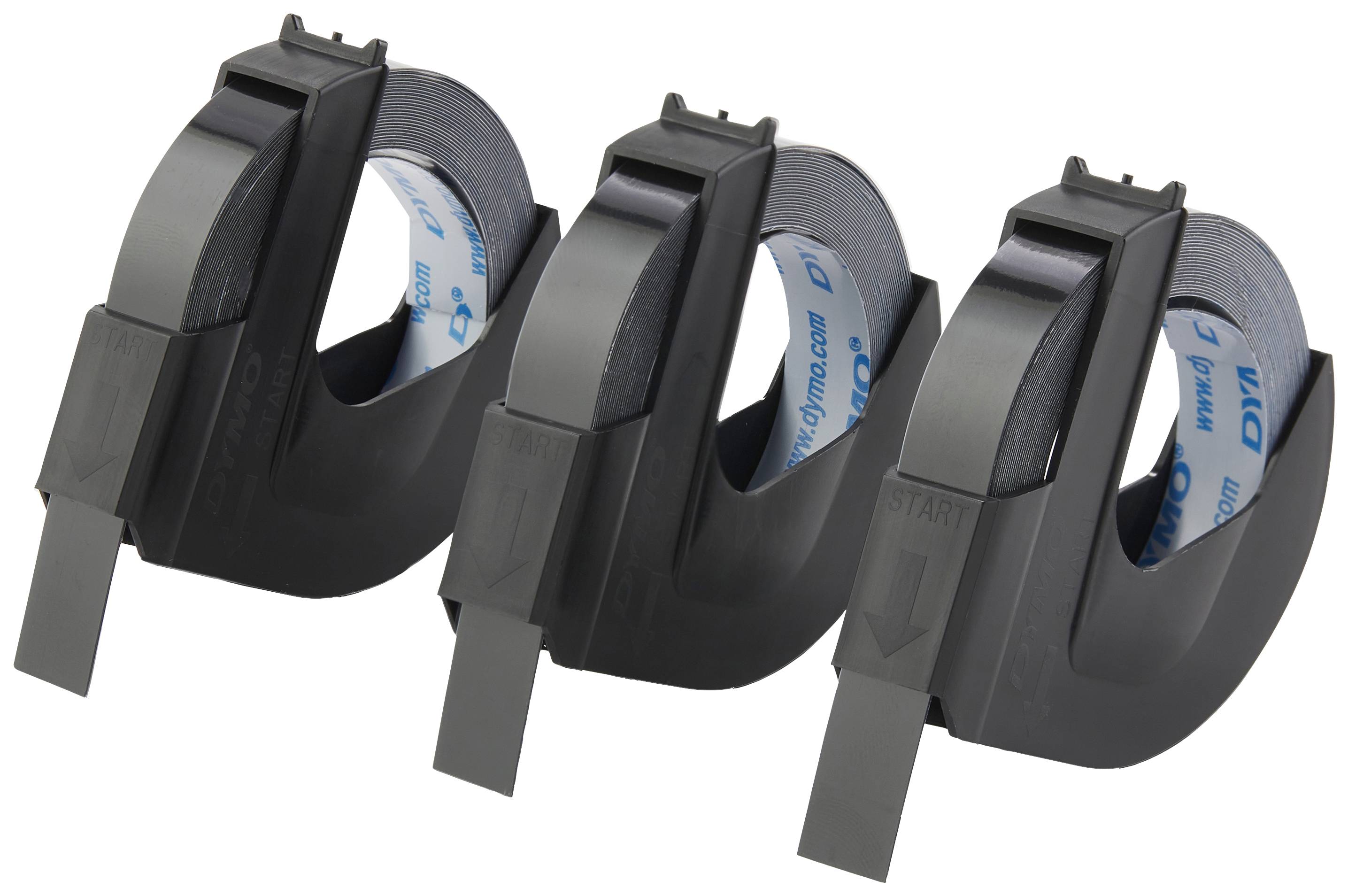 DYMO 3D Embossing tape, labelling tape 3-piece set Plastic Tape colour: Black Font colour: White 9 mm 3 m S0847730