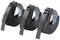 'Three black tape dispensers, each filled with a roll of tape.[55]'