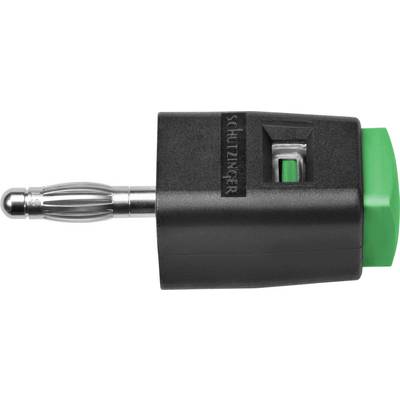 'Black-green Schützinger adapter with metal plug, suitable for electrical connections.'