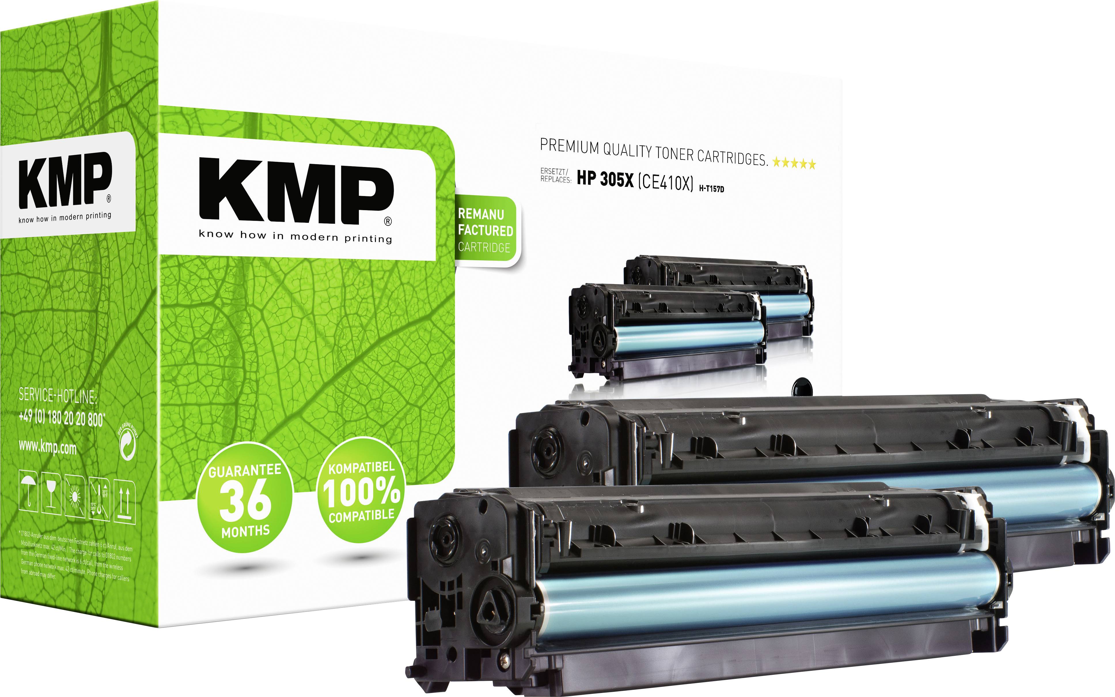 KMP H-T157D Toner Pack of 2 replaced HP 305X, CE410X Black 4900 Sides Compatible Toner cartridge