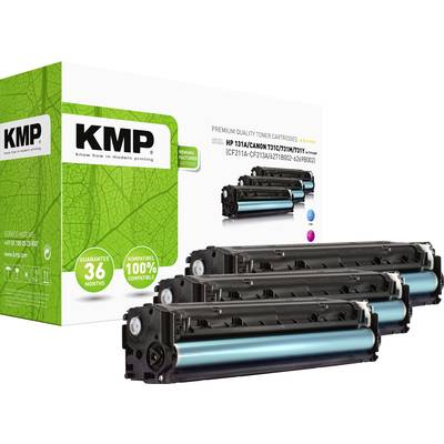 KMP H-T171 CMY Toner Set replaced HP 131A, CF211A, CF212A, CF213A Cyan, Magenta, Yellow 1800 Sides Compatible Toner cart