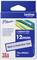 Packaging for Brother P-touch Label Tape Cassette, laminated, 12 mm wide, black print on pastel blue tape, 4 m length.