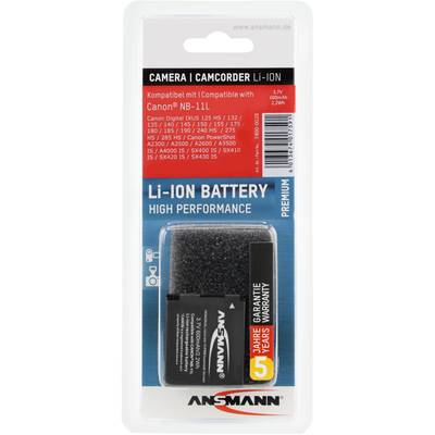 'Li-Ion Battery for Camera/Camcorder, compatible with Canon NB-11L. High performance, 3.7V, 750mAh. 5 year warranty.'