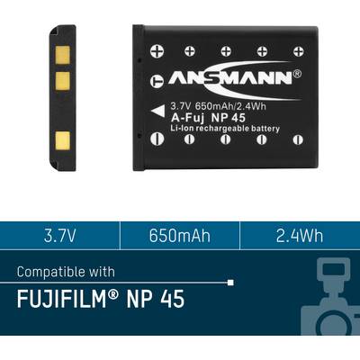Ansmann A-Fuji NP 45 Camera battery replaces original battery (camera) NP-45 3.7 V 650 mAh-4
