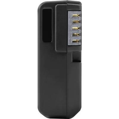 'Black and grey electronic lock device in profile view, with five numerical locks visible at the top.'