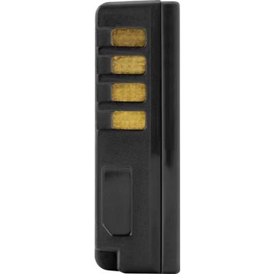 Black rectangular device with yellow contacts on the side, possibly a battery pack or battery component.<br><br>Note: The translation appears to already be in British English, so no significant changes were required.