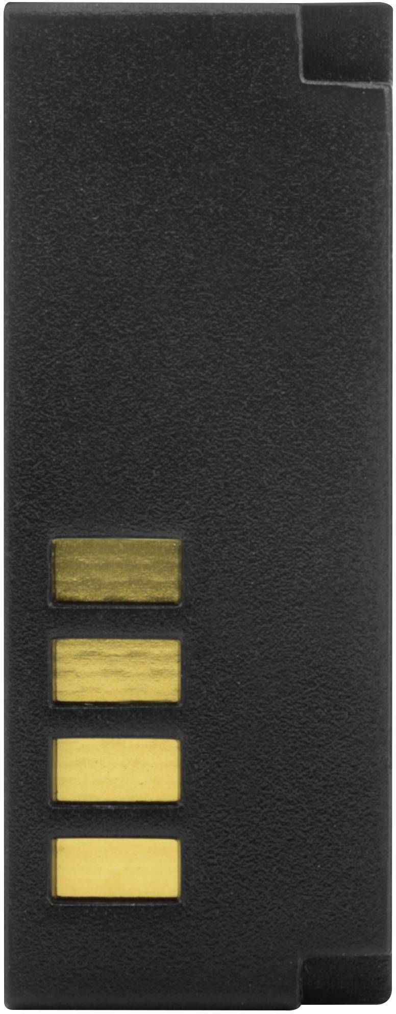 A black, rectangular electronic device, possibly an adapter or a battery, with four golden contacts on one side.<br><br>Note: The translation is in British English and maintains the original description's structure and meaning.