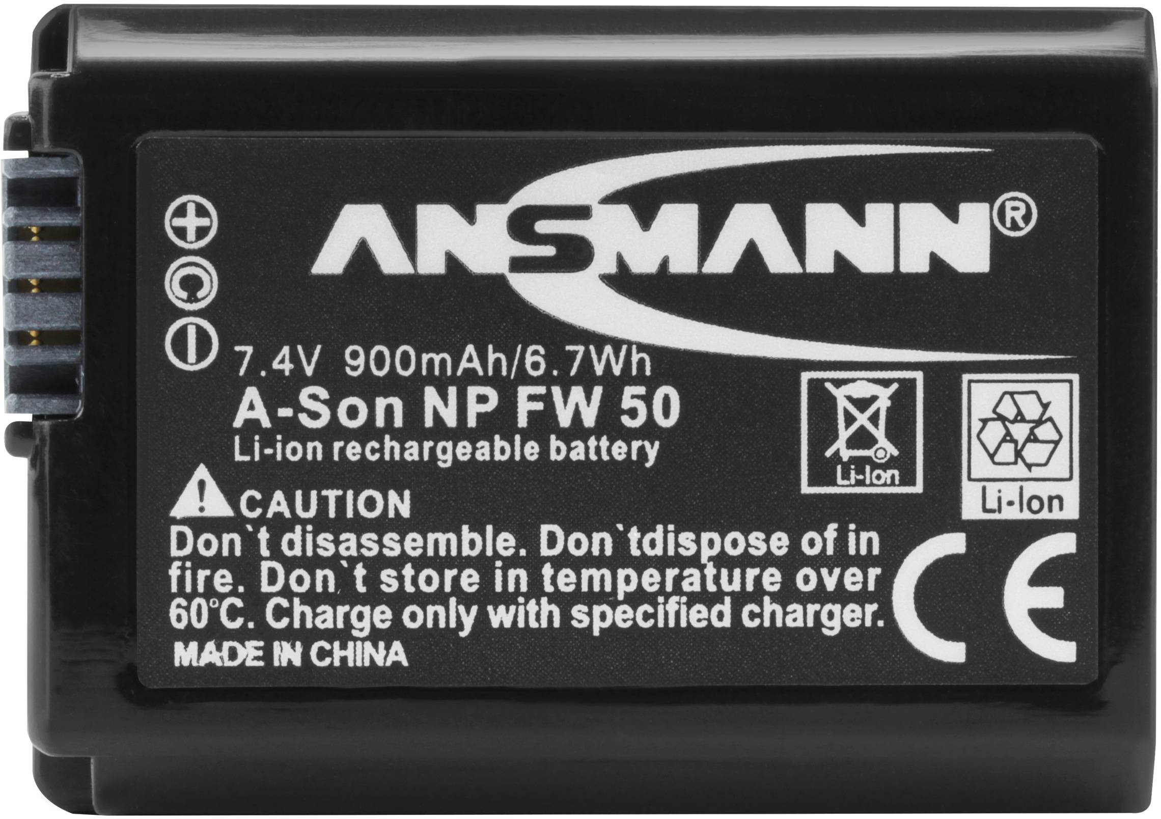 Ansmann A-Son NP FW 50 Camera battery replaces original battery (camera) NP-FW50 7.4 V 900 mAh-2