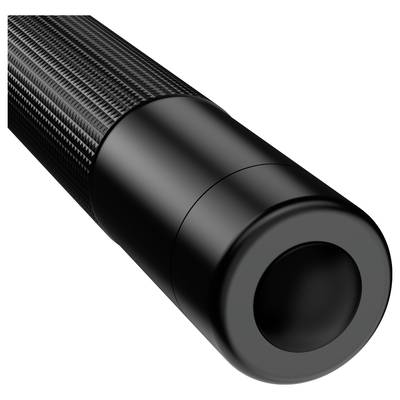 Close-up of a black, textured cylinder or rod, without any discernible function or distinctive features.
