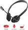 Black headset with microphone, volume control, and lightweight design. Suitable for comfortable audio applications.