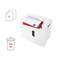 'White Paper Shredder with Red Paper: Capacity 8 Sheets, Collecting Bin for 225 A4 Sheets'