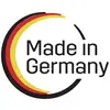 'Made in Germany' logo in black, red and yellow symbolises German origin and quality.