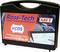 'Suitcase with Ross-Tech logo, VCDS Software for VW-Audi vehicles, website www.VCDS-Shop.de and image of car interior with tablet.'