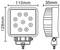 Technical drawing of a square LED light with dimensions 110mm x 35mm x 128mm, showing front and side views.