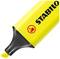 Yellow highlighter with an angled tip, 'STABILO' and squirrel logo on the body. Ideal for highlighting text.