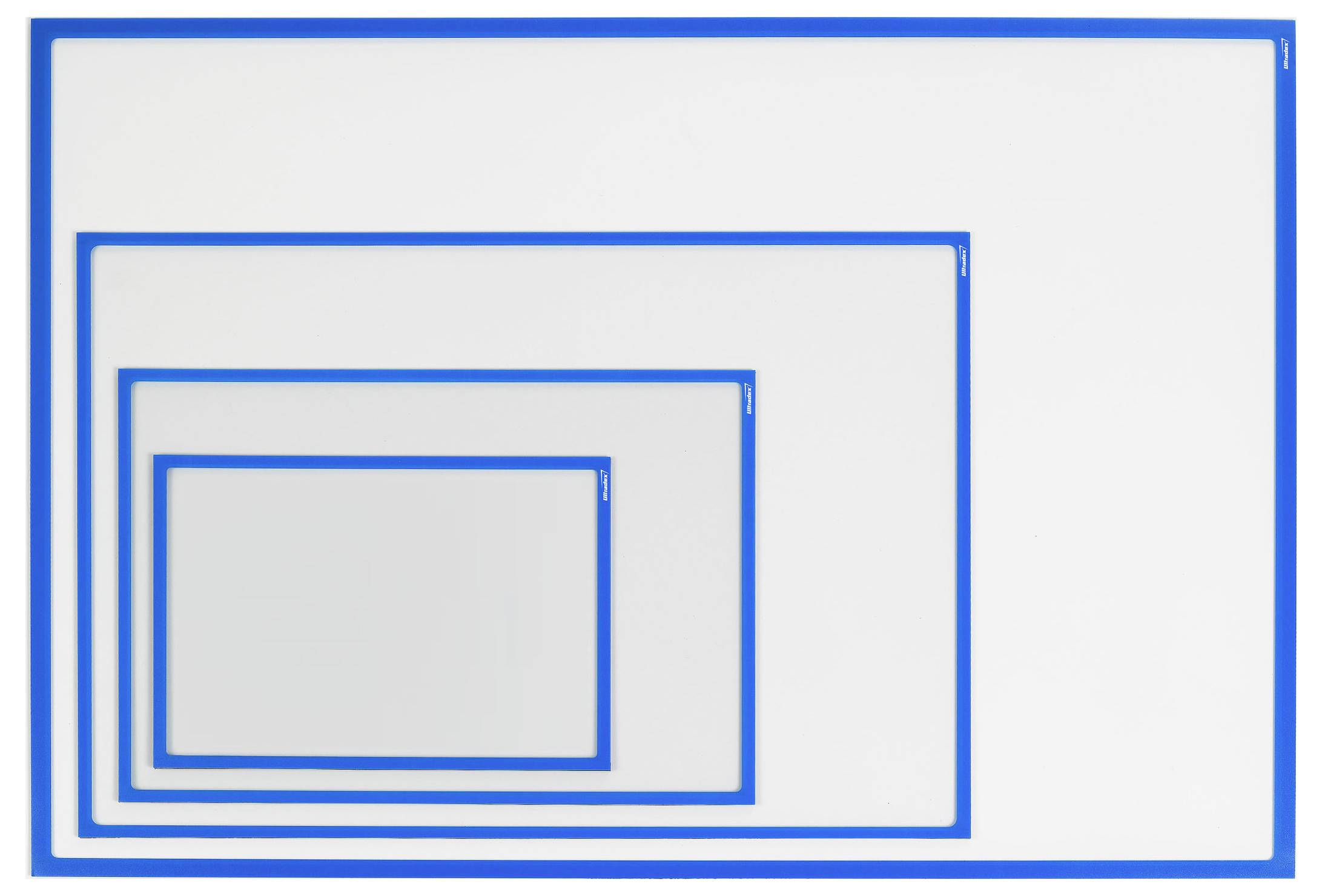 Concentric blue rectangles on a white background, each smaller and nested inside the previous, creating a visual pattern.