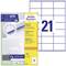 'Avery Zweckform UltraGrip Universal Labels, ideal for all printer types. 21 labels per sheet. Free online templates.'