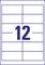 The number '12' stands in large blue digits, centred on a white background with blue lines forming a grid-like pattern.