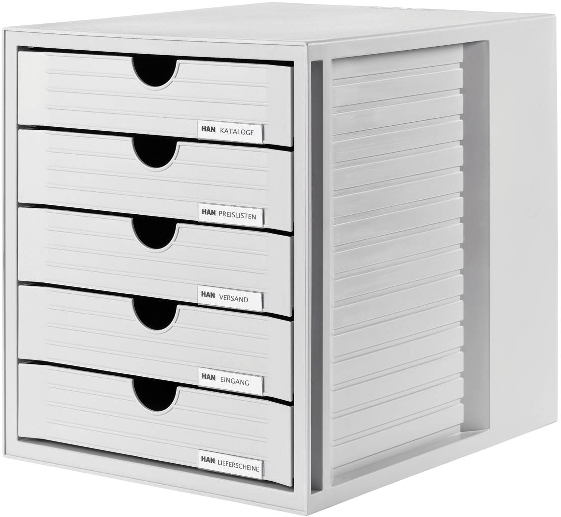 HAN Systembox 1450-11 Desk drawer box Light grey A4, C4 No. of drawers: 5