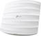 White TP-Link Wi-Fi access point with curved surface and green indicator light at the bottom.