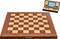 Wooden chessboard with digital chess clock; clock displays 00:00:00. Ideal for tournament chess.