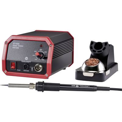 'ST-50A Soldering Station with Temperature Control and Soldering Iron Stand. Suitable for precision soldering work and equipped with ESD protection.'