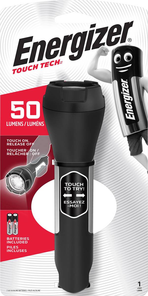 <br> Energizer<br> Touch Tech<br> E300690800<br> LED (monochrome)<br> Torch<br> <br> battery-powered<br> 50 lm<br> 20 h<br> 168 g<br>