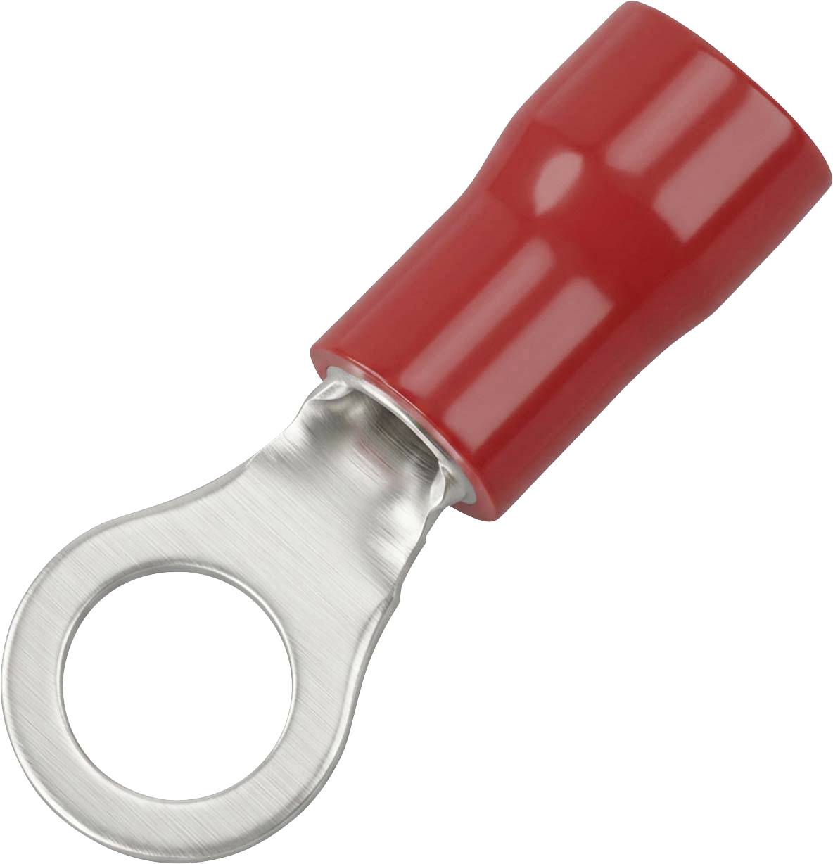 TRU COMPONENTS 746048 Ring terminal Cross section (max.)=1.50 mm² Hole Ø=4.3 mm Partially insulated Red 100 pc(s)