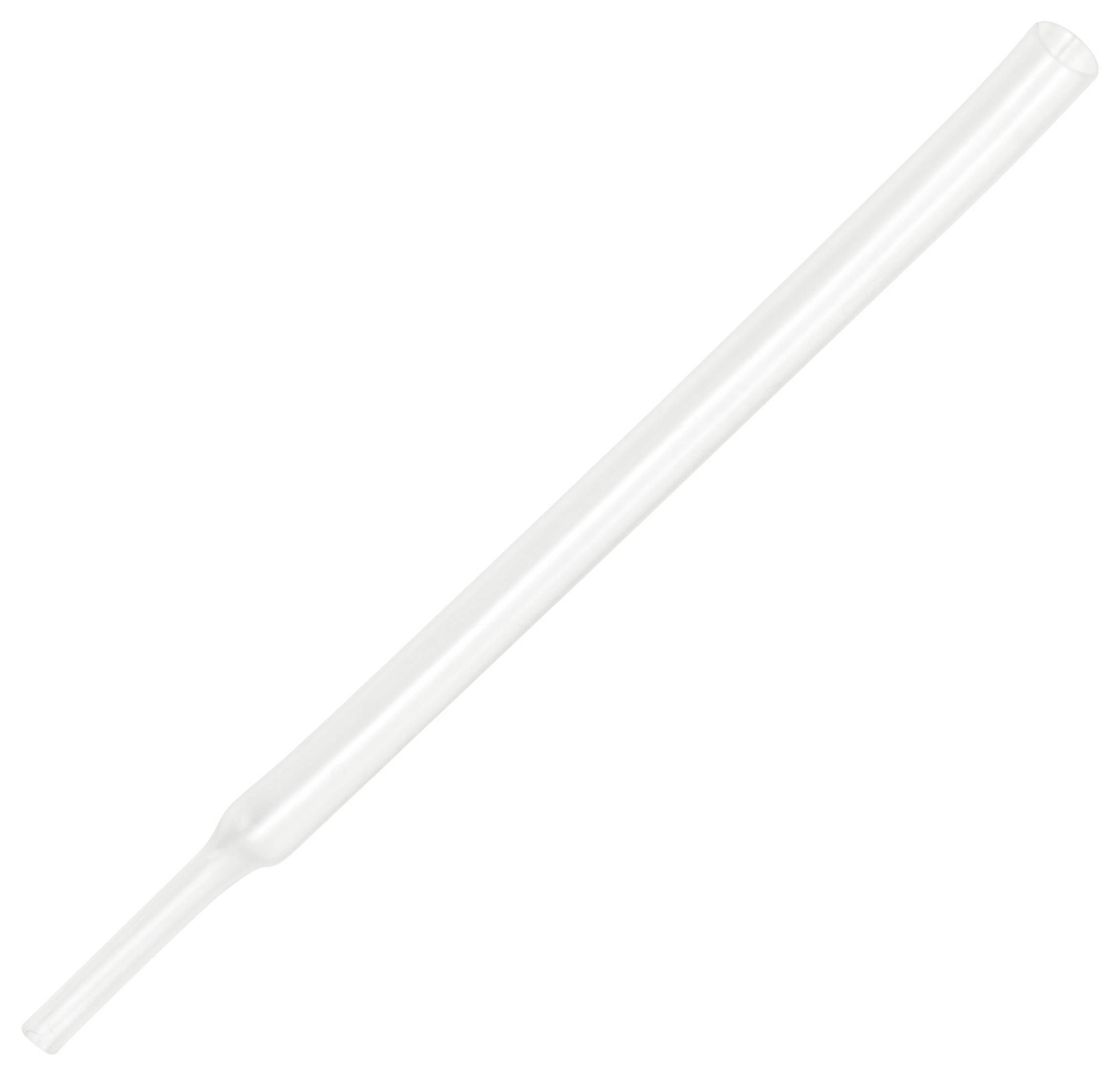 A clear glass pipette used for transferring liquid in laboratories, with a narrow tip and broad body.