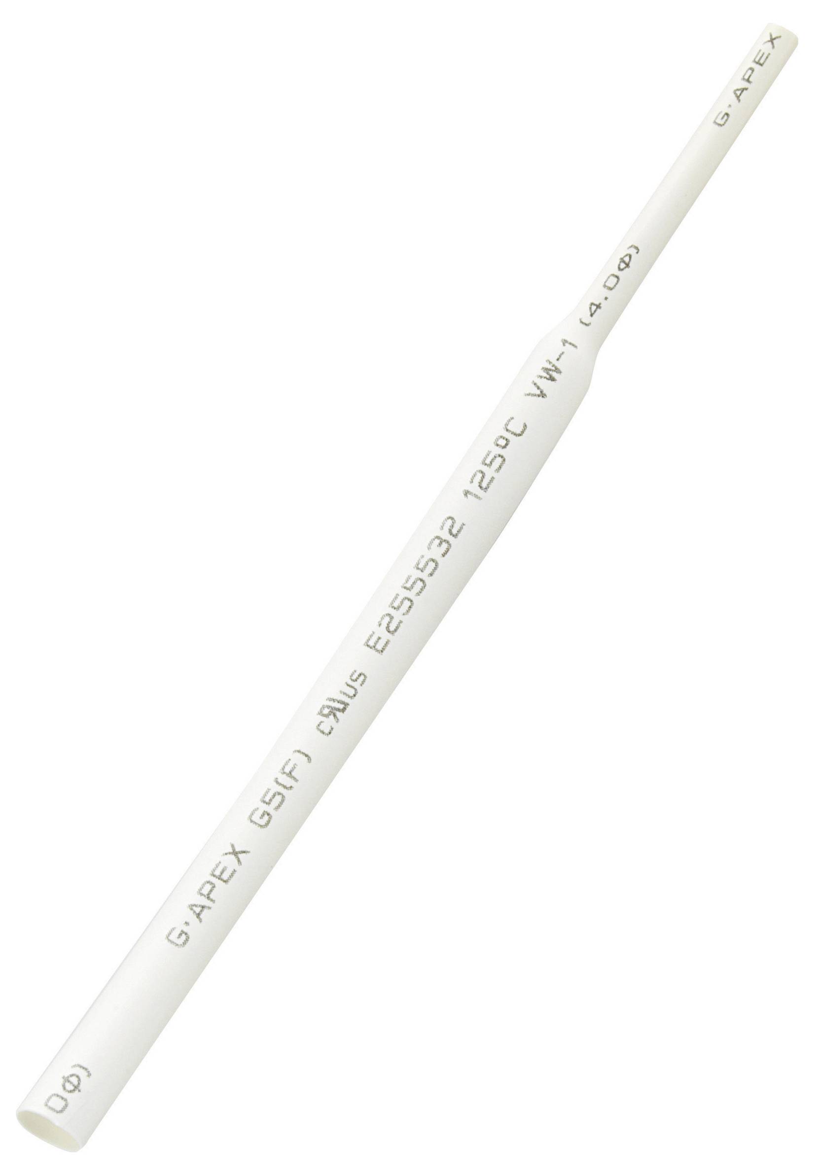 A white insulated electrical tube labeled 'GAPEX GSF1F' with specifications '29WS E255362 125C VW-1 4.0(03)' visible.