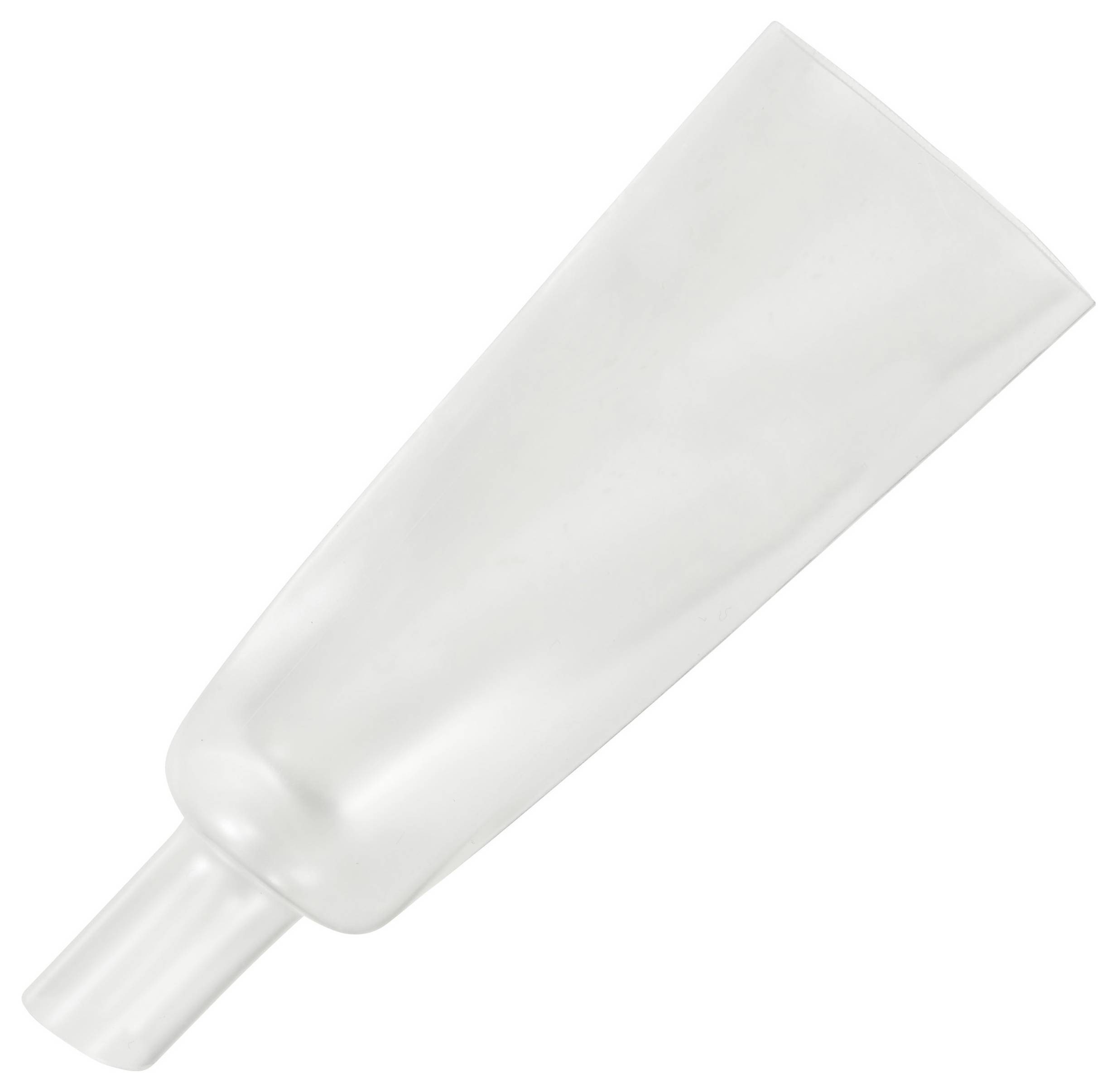 A plain, white plastic squeeze tube, likely used for cosmetics or lotion.