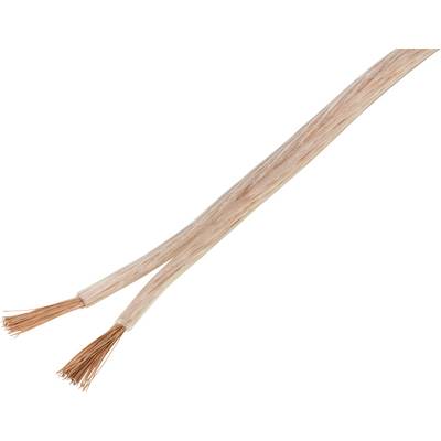 A cut copper wire with two cores, each with exposed ends.