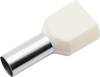 TRU COMPONENTS 1091309 Twin ferrule 10 mm² Partially insulated Ivory 100 pc(s)