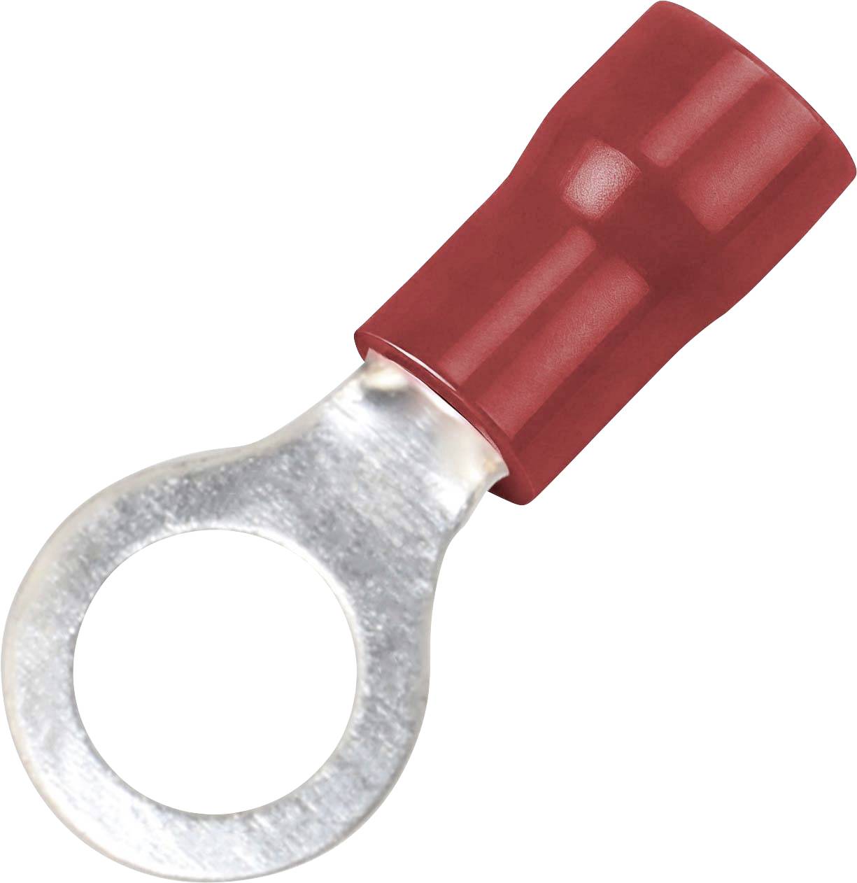 TRU COMPONENTS 746061 Ring terminal Cross section (max.)=1.50 mm² Hole Ø=5.2 mm Partially insulated Red 100 pc(s)