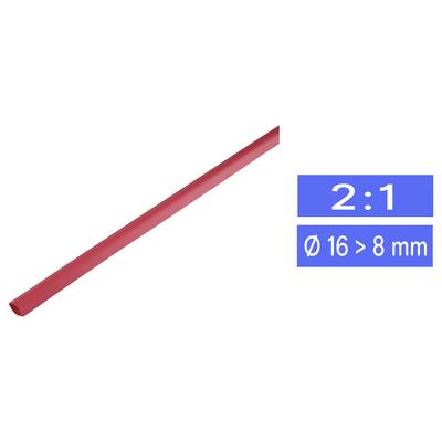 TRU COMPONENTS 1225452 Heatshrink w/o adhesive Red 16.70 mm 8 mm Shrinkage:2:1 Sold per metre-0