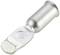 Metallic cable lug, cylindrical with a flat connection area, made of silver-coloured metal. Machined and structurally robust.