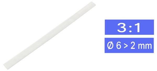 TRU COMPONENTS 1571488 Heatshrink w/o adhesive White 6 mm 2 mm Shrinkage:3:1 Sold per metre