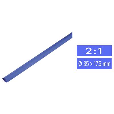 TRU COMPONENTS 1225523 Heatshrink w/o adhesive Blue 37 mm 17.50 mm Shrinkage:2:1 Sold per metre-0