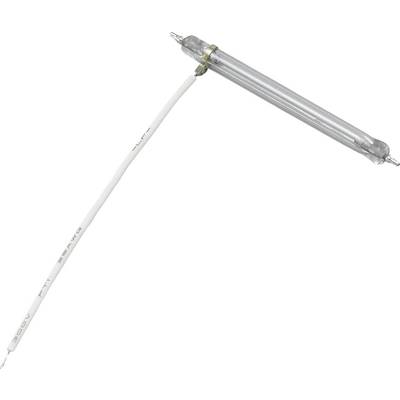 'A long cylindrical object with a metal casing and two wires, one of which is insulated and labeled '250V'.'