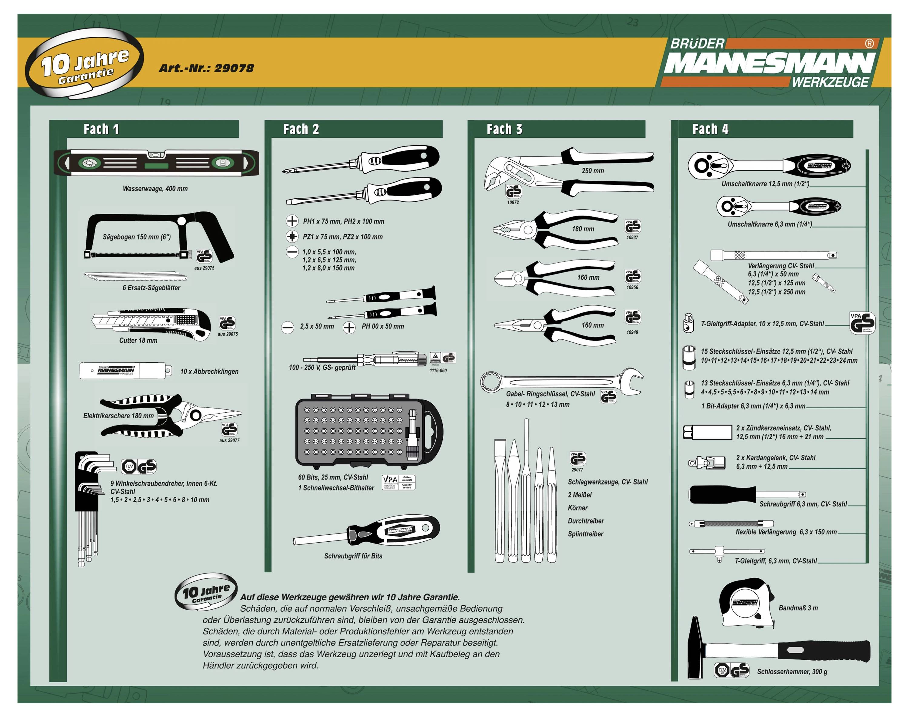 Brüder Mannesmann M29078 DIYers Tool box (+ tools) 160-piece (L x W x H) 454 x 350 x 135 mm-5