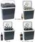 Cool box with open lid shows various bottle placements: 19 x 0.33L, 11 x 1L, 6 x 1.5L or 3 x 2L bottles.