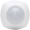 Sensor with a circular motion-sensitive lens in a white housing, commonly used for motion detection in security systems.