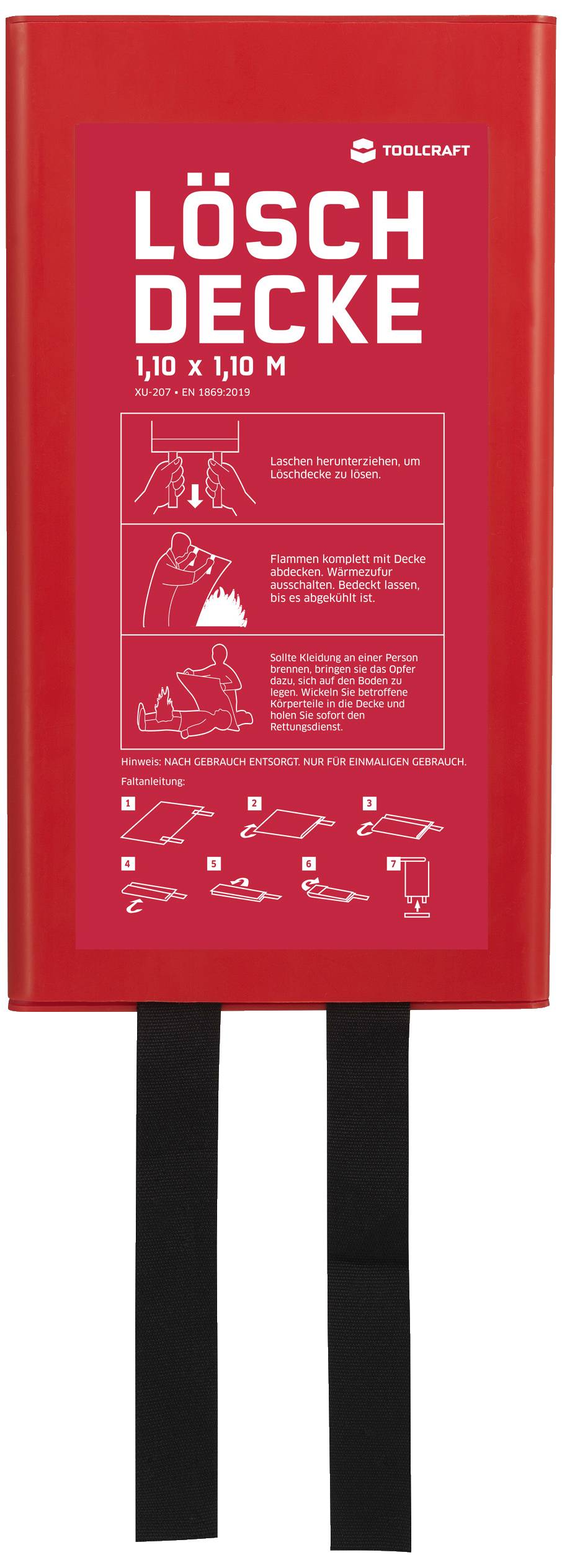 TOOLCRAFT 1577226 Fire blanket with case 110 cm x 110 cm x 0.5 mm