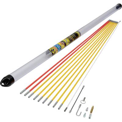 Four yellow, two orange and two white marking rods with accessories. These are intended for installation and are supplied in a plastic tube.